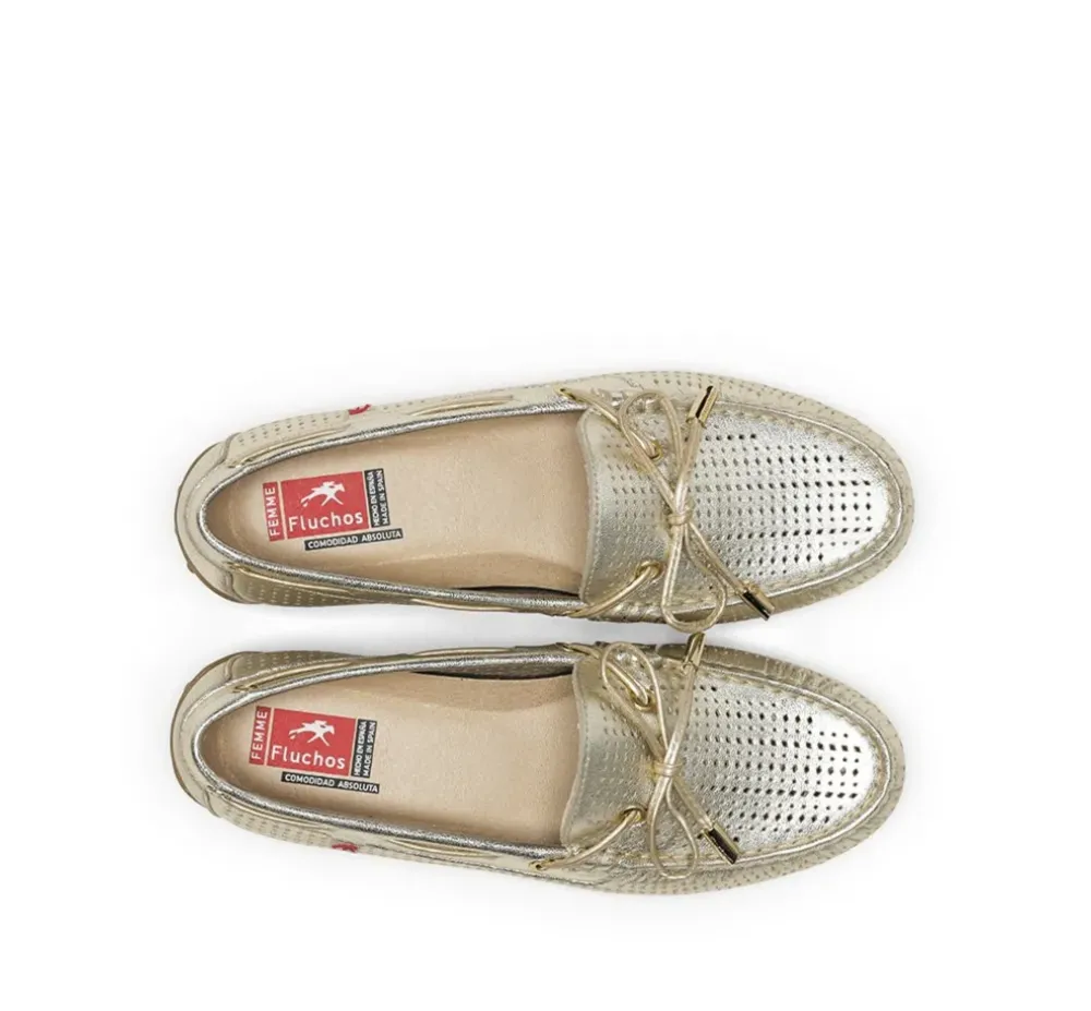 Fluchos Mujer>BRUNI F1428 Mocasín Dorado
