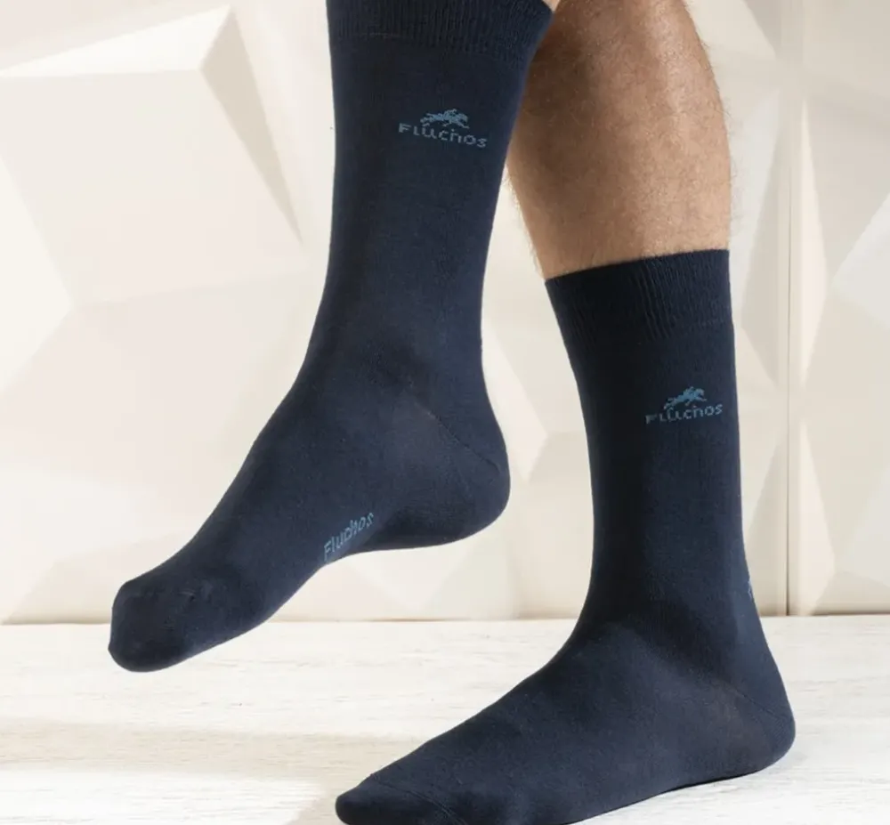 Fluchos Calcetines>CA0009 Calcetines Largos Azules y Cuadros