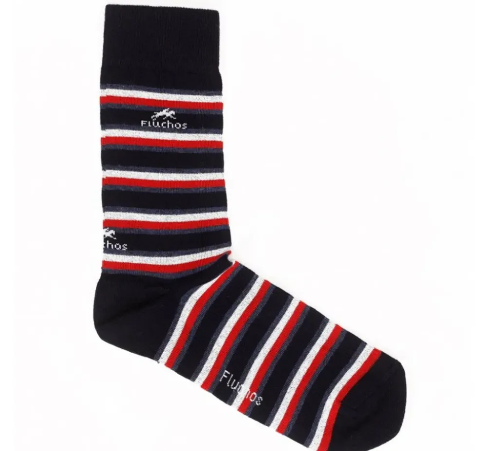 Fluchos Calcetines>CA0009 Calcetines Largos Rayas y Azul
