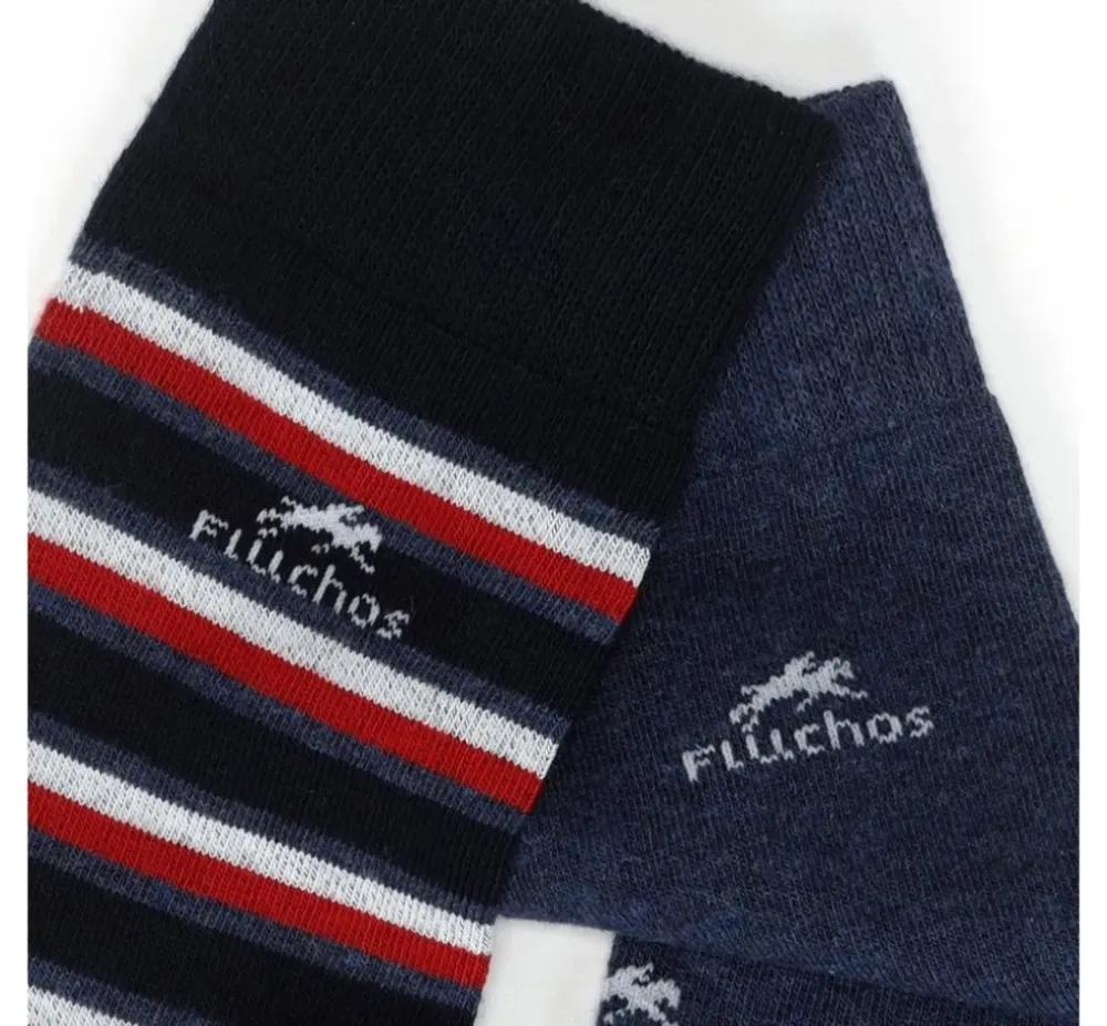 Fluchos Calcetines>CA0009 Calcetines Largos Rayas y Azul