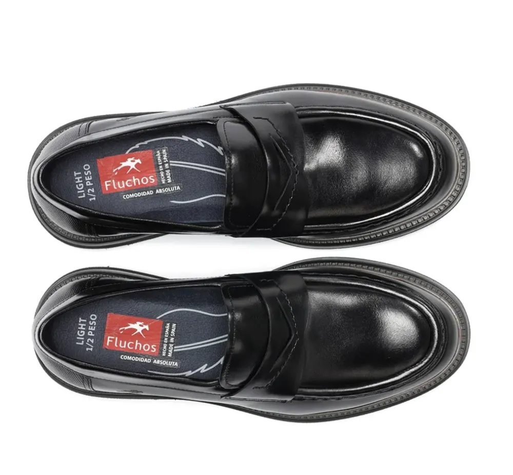 Fluchos Light|Calzado Casual>LINCON F2058 Mocasín Negro